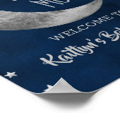 Über dem Mond | Babydusche Begrüßungszeichen Poster (Ecke)