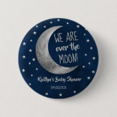 Über dem Mond | Babydusche Button (Vorderseite)