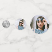 Über dem Mond | Babydusche Foto Konfetti (Rückseiten)