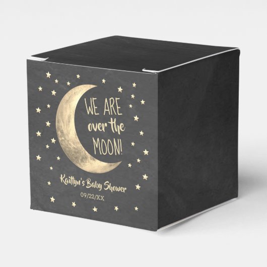 Über dem Mond | Babydusche Geschenkschachtel (Vorderseite)
