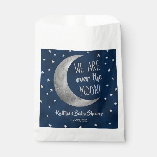 Über dem Mond | Babydusche Geschenktütchen (Vorderseite)