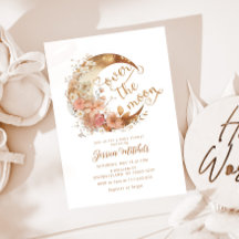 Über dem Mond Babydusche goldene Blüte