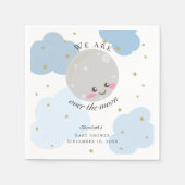 Über dem Mond Babydusche Kawaii Niedliche Pastel Serviette (Vorderseite)