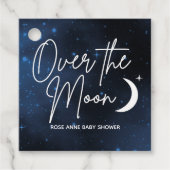 Über dem Mond Babydusche Party Personalisiert Geschenkanhänger (Vorderseite)