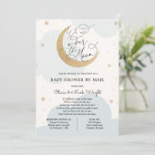 Über dem Mond Babydusche per Post Einladung (Stehend Vorderseite)