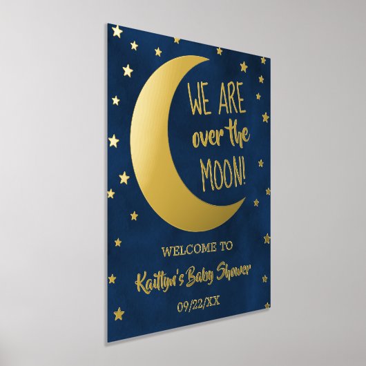 Über dem Mond | Babydusche Real Foil Begrüßungszei Foliendrucke (Ablage )