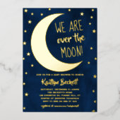 Über dem Mond | Babydusche Real Folieneinladung (Vorderseite)