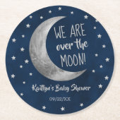 Über dem Mond | Babydusche Runder Pappuntersetzer (Vorderseite)