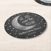 Über dem Mond | Babydusche Runder Pappuntersetzer (Angewinkelt)