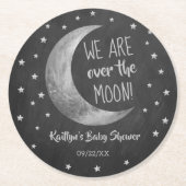 Über dem Mond | Babydusche Runder Pappuntersetzer (Vorderseite)