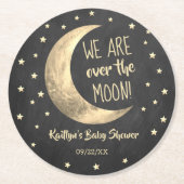 Über dem Mond | Babydusche Runder Pappuntersetzer (Vorderseite)