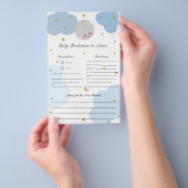 Über dem Mond Babydusche Vorhersagen & Ratschläge Flyer (Handgriff)