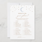 Über dem Mond Babydusche Was auf Ihrem Telefon ist Einladung (Vorderseite)