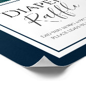 Über dem Mond Babydusche Windeln Raffle Party Zeic Poster (Ecke)