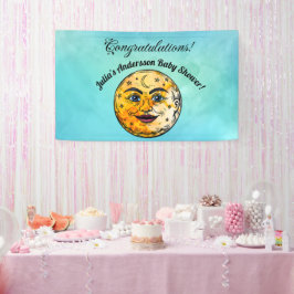 Über dem Mond Babyduschenfest Banner
