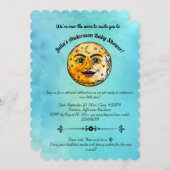 Über dem Mond Babyduschenfest Einladung (Vorne/Hinten)