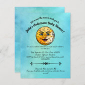 Über dem Mond Babyduschenfest Einladungspostkarte (Vorne/Hinten)