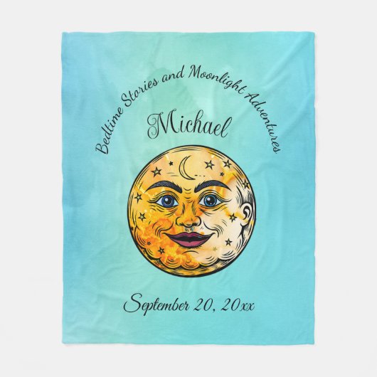 Über dem Mond Babyduschenfest Fleecedecke (Vorderseite)