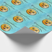 Über dem Mond Babyduschenfest Geschenkpapier (Ecke)