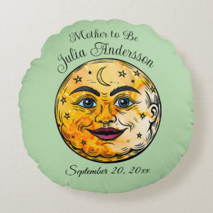 Über dem Mond Babyduschenfest Rundes Kissen