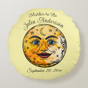 Über dem Mond Babyduschenfest Rundes Kissen