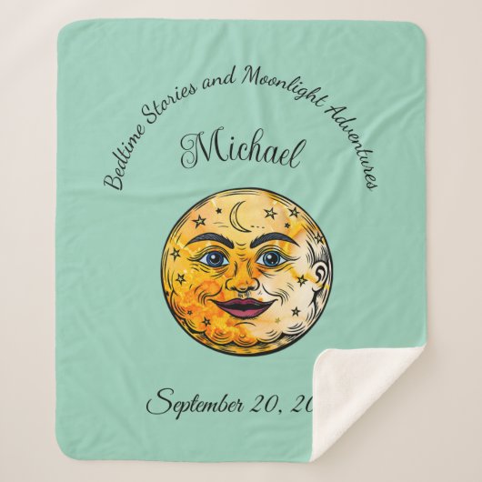 Über dem Mond Babyduschenfest Sherpadecke (Vorderseite)