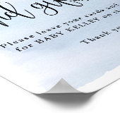 Über dem Mond, Babyduschkarten und Geschenkschild Poster (Ecke)