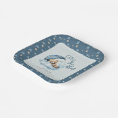 Über dem Mond Bear Teddy Blue Baby Dusche Pappteller (Gewinkelt)