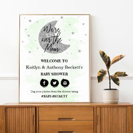 Über dem Mond | Begrüßungszeichen für neutrale Bab Poster