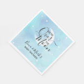 Über dem Mond Blau Danke, Baby Dusche Napkins Serviette (Ecke)