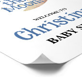 Über dem Mond Blue Baby Dusche Begrüßungszeichen Poster (Ecke)