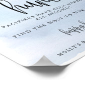 Über dem Mond, Blue Baby Shower Schnuller Jagd Spi Poster (Ecke)