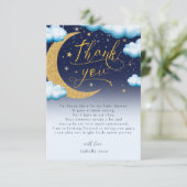 Über dem Mond Blue Boy Baby Dusche Danke (Stehend Vorderseite)