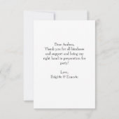 Über dem Mond Blue Boy Baby Dusche Danke Karte (Rückseite)