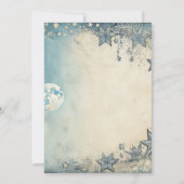 Über dem Mond Blue Boy Baby Dusche Einladung (Rückseite)