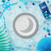 Über dem Mond Blue Boy Baby Dusche Pappteller (Party)