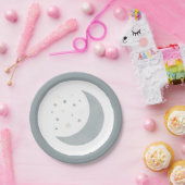 Über dem Mond Blue Boy Baby Dusche Pappteller (Party)