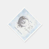 Über dem Mond Blue Boy Babydusche Napkins Serviette (Ecke)