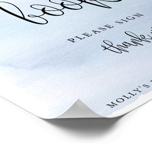 Über dem Mond, Blue Gast Book Display Poster (Ecke)