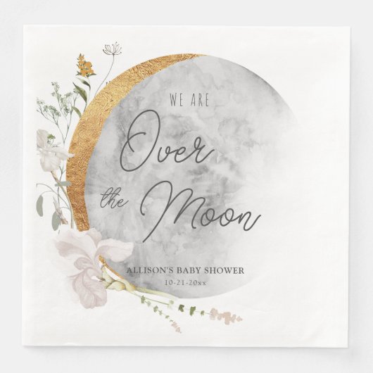 Über dem Mond blühendes Boho geschlechtsneutral Serviette (Vorderseite)