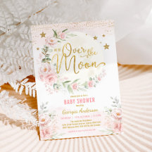 Über dem Mond | Blush Pink Gold Girl Baby Dusche