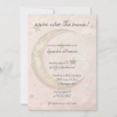 Über dem Mond Bohemische Babydusche Einladung (Vorderseite)