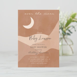 Über dem Mond Boho Babydusche Einladung