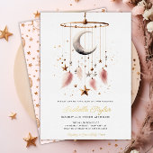 Über dem Mond Boho Celestial Girl Baby Shower Gold Folieneinladung