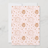 Über dem Mond Boho Celestial Girl Babydusche Einladung (Rückseite)