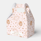 Über dem Mond Boho Celestial Girl Babydusche Geschenkschachtel (Rückseite)