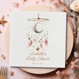 Über dem Mond Boho Celestial Girl Babydusche Serviette