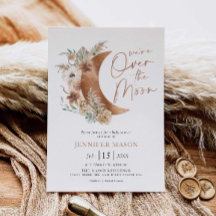 Über dem Mond Boho Gender Neutral Baby Dusche Inv