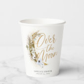 Über dem Mond Boho Gold Dust & Clouds Pappbecher (Rückseite)