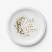 Über dem Mond Boho Gold Dust & Clouds Pappteller (Vorderseite)